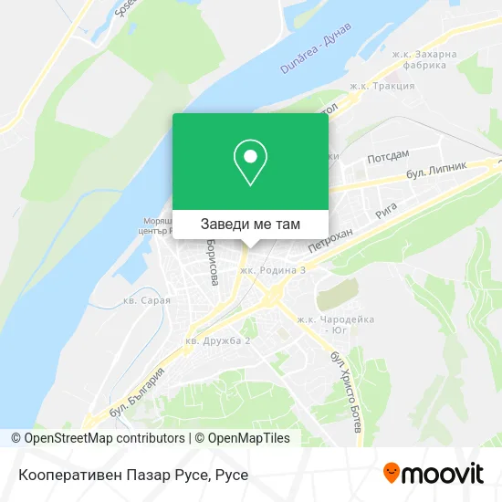 Кооперативен Пазар Русе карта