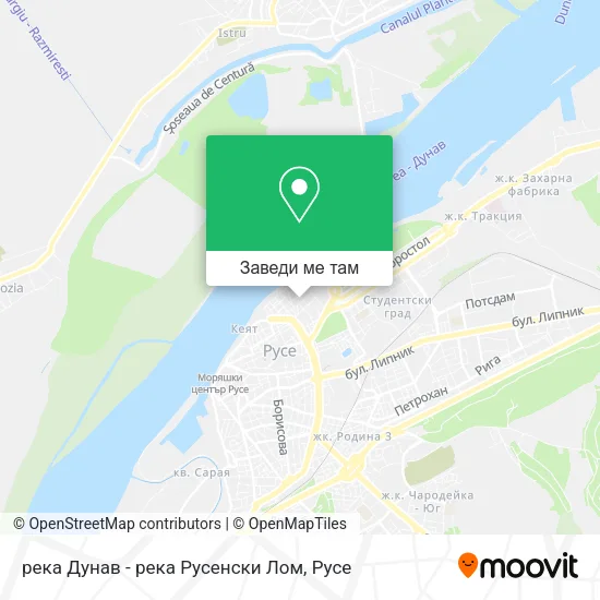 река Дунав - река Русенски Лом карта