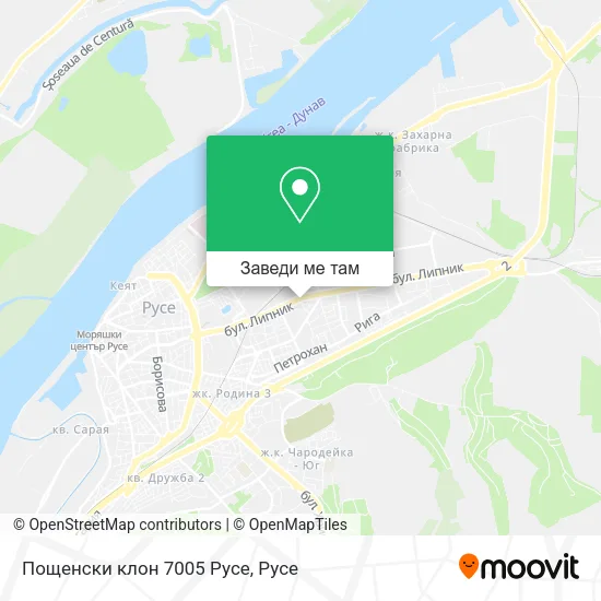 Пощенски клон 7005 Русе карта