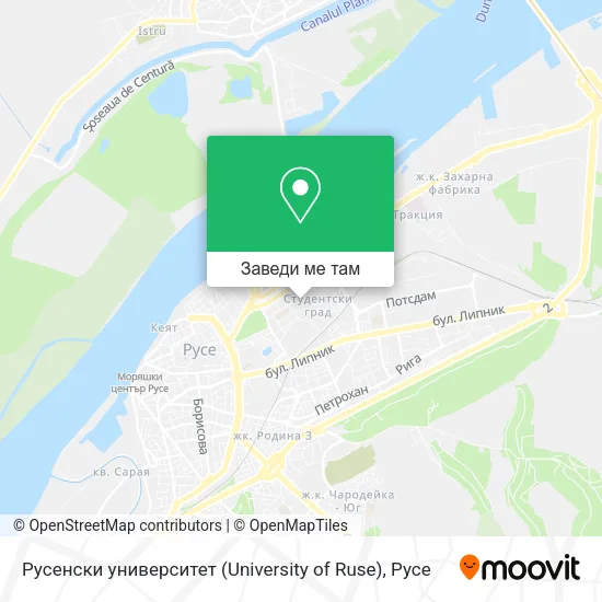 Русенски университет (University of Ruse) карта