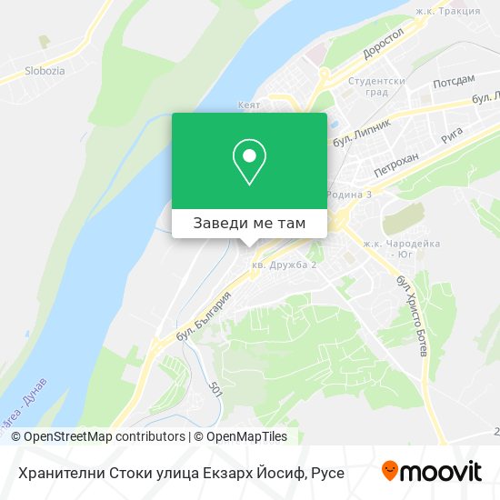Хранителни Стоки улица Екзарх Йосиф карта