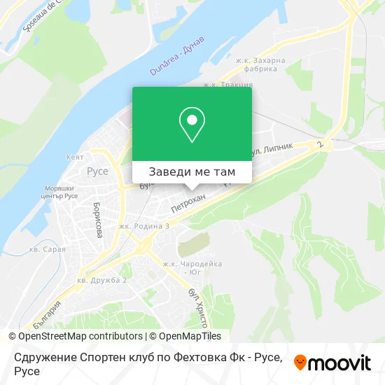 Сдружение Спортен клуб по Фехтовка Фк - Русе карта