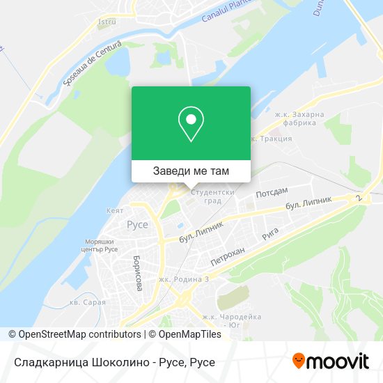 Сладкарница Шоколино - Русе карта