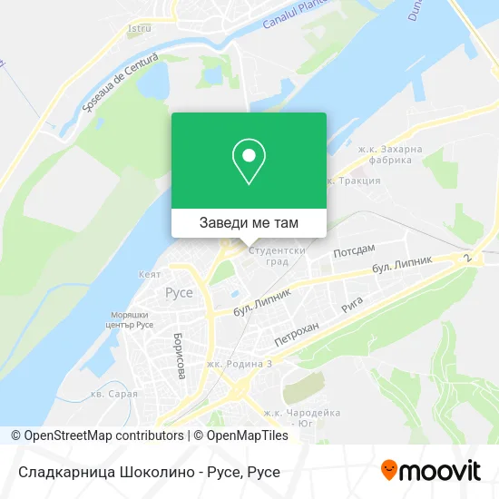 Сладкарница Шоколино - Русе карта