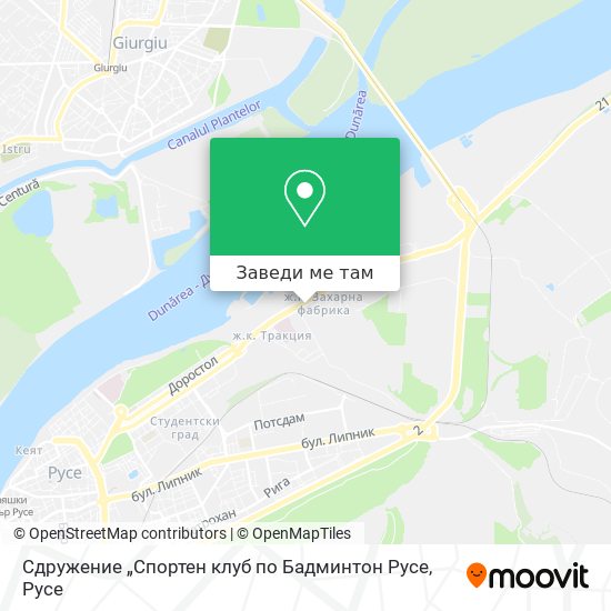 Сдружение „Спортен клуб по Бадминтон Русе карта
