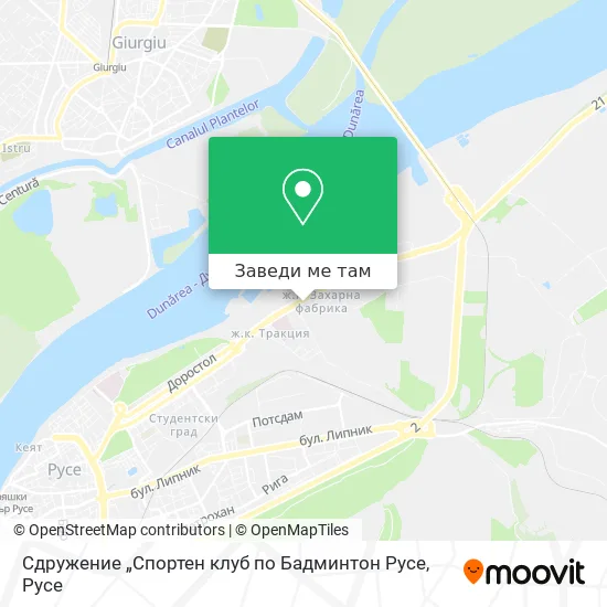 Сдружение „Спортен клуб по Бадминтон Русе карта