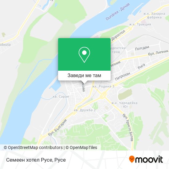 Семеен хотел Русе карта