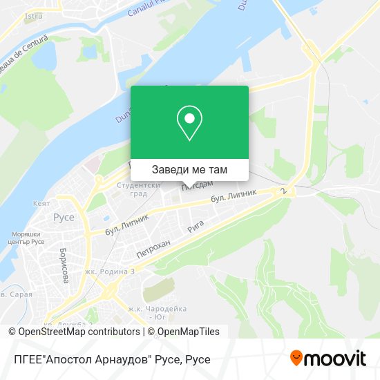 ПГЕЕ"Апостол Арнаудов" Русе карта