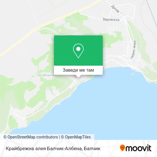 Крайбрежна алея Балчик-Албена карта