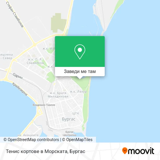 Тенис кортове в Морската карта