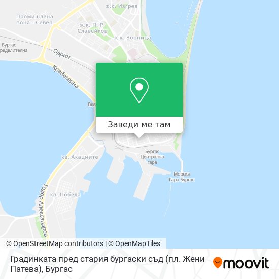 Градинката пред стария бургаски съд (пл. Жени Патева) карта