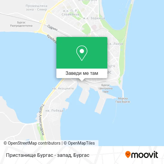 Пристанище Бургас - запад карта