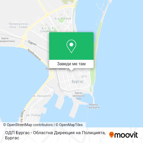 ОДП Бургас - Областна Дирекция на Полицията карта