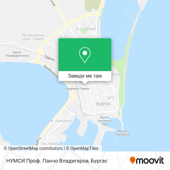 НУМСИ  Проф. Панчо Владигеров карта