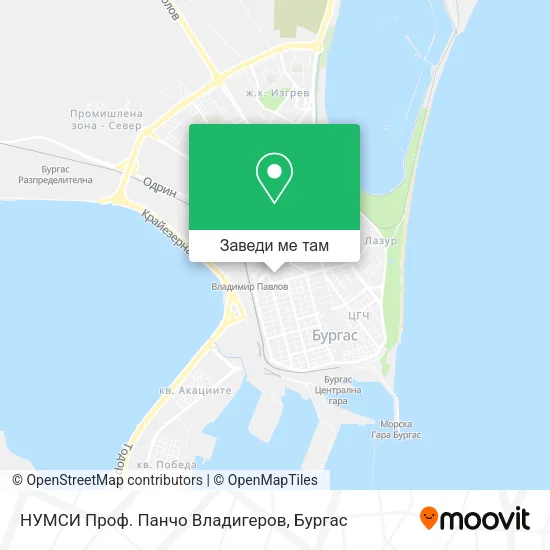 НУМСИ  Проф. Панчо Владигеров карта