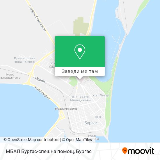 МБАЛ Бургас-спешна помощ карта