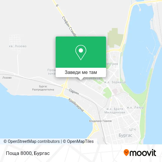 Поща 8000 карта