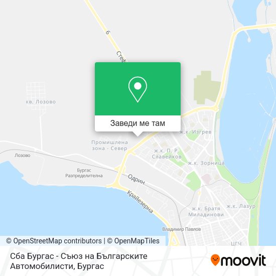 Сба Бургас - Съюз на Българските Автомобилисти карта