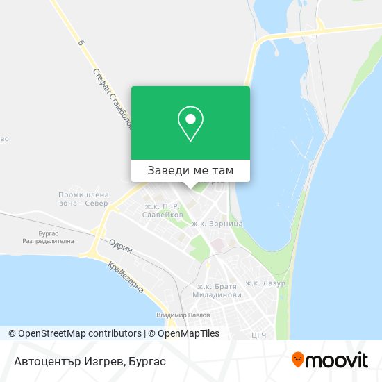 Автоцентър Изгрев карта