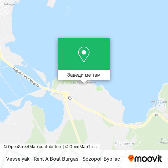 Vesselyak - Rent A Boat Burgas - Sozopol карта