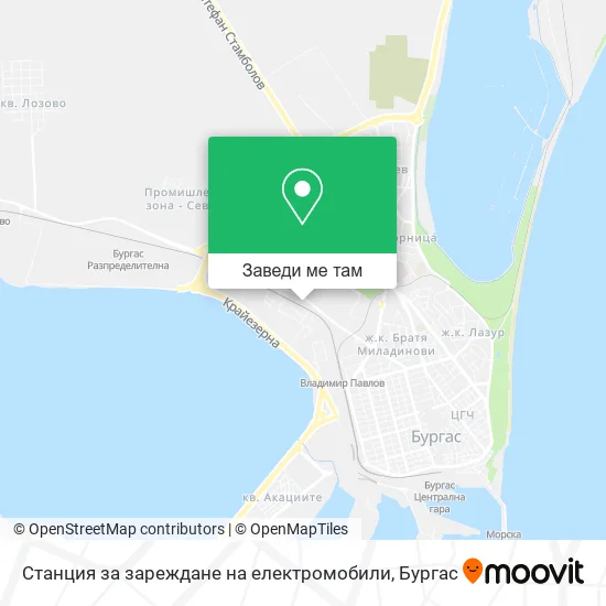 Станция за зареждане на електромобили карта