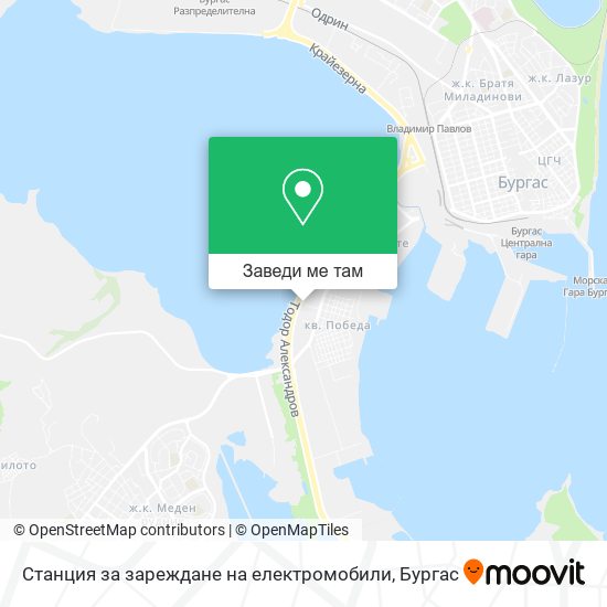 Станция за зареждане на електромобили карта