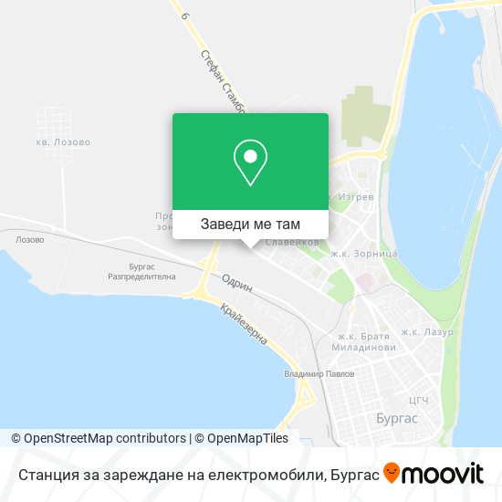 Станция за зареждане на електромобили карта