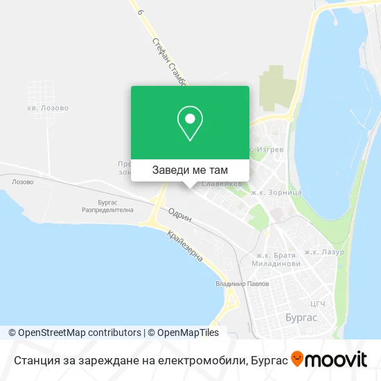 Станция за зареждане на електромобили карта