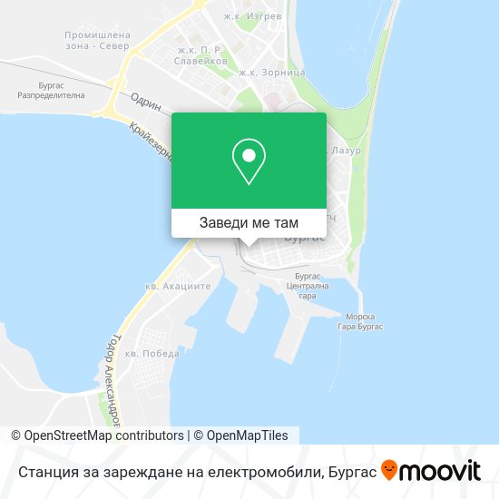 Станция за зареждане на електромобили карта