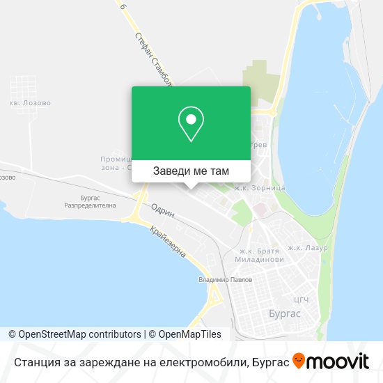 Станция за зареждане на електромобили карта