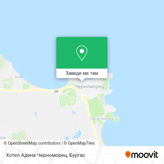 Хотел Адена Черноморец карта