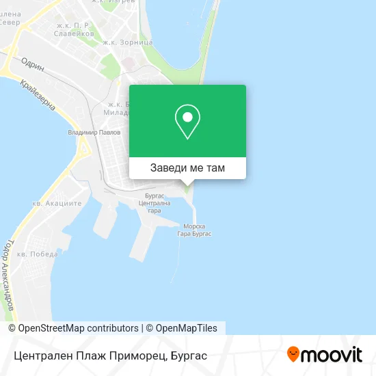 Централен Плаж Приморец карта
