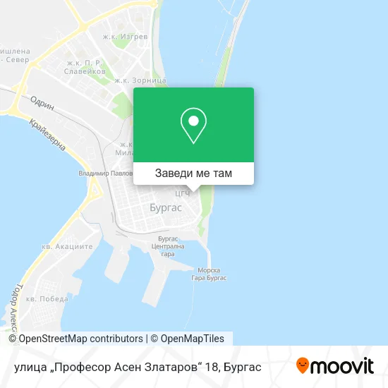 улица „Професор Асен Златаров“ 18 карта