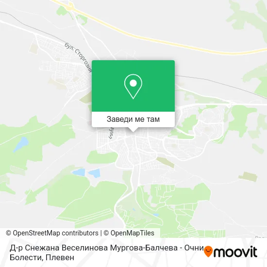 Д-р Снежана Веселинова Мургова-Балчева - Очни Болести карта