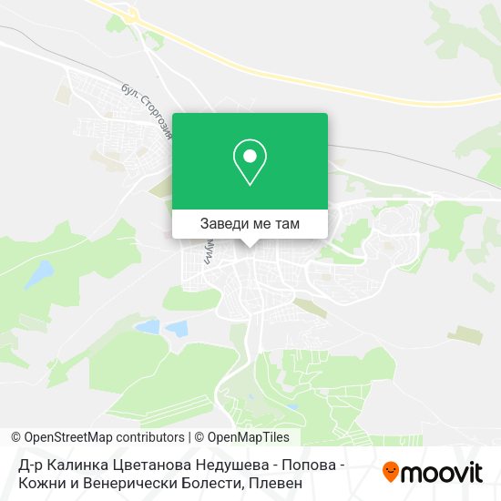 Д-р Калинка Цветанова Недушева - Попова - Кожни и Венерически Болести карта