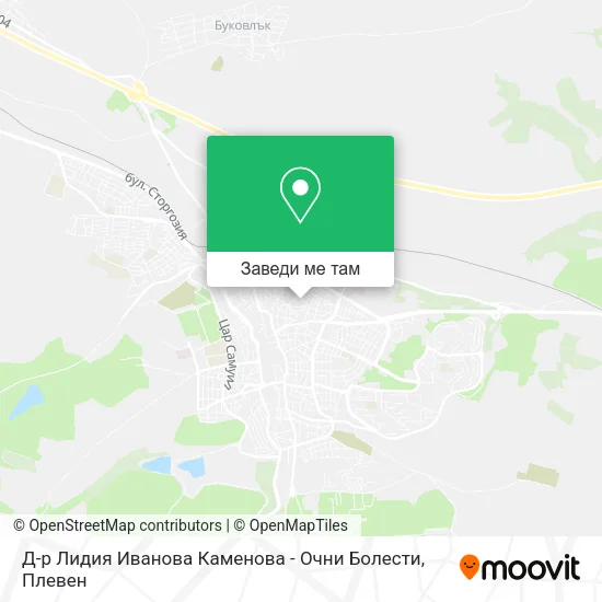 Д-р Лидия Иванова Каменова - Очни Болести карта