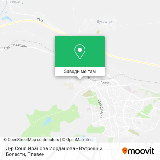 Д-р Соня Иванова Йорданова - Вътрешни Болести карта