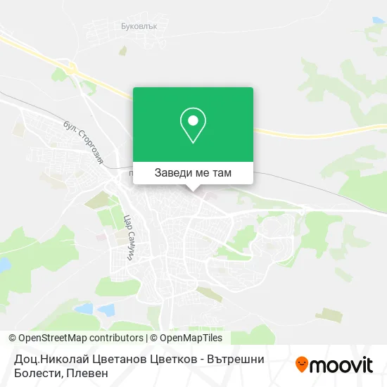 Доц.Николай Цветанов Цветков - Вътрешни Болести карта