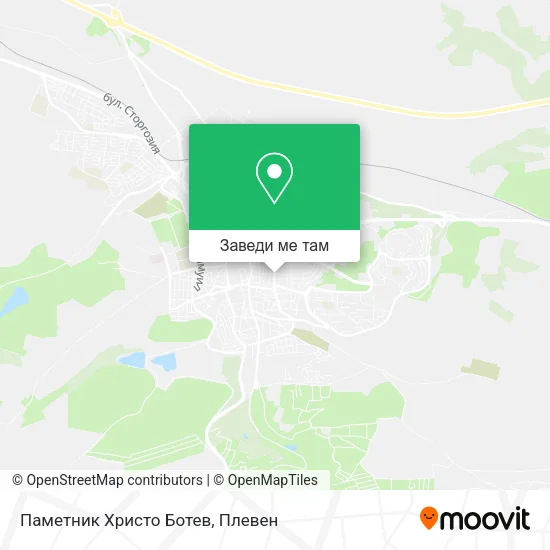 Паметник Христо Ботев карта