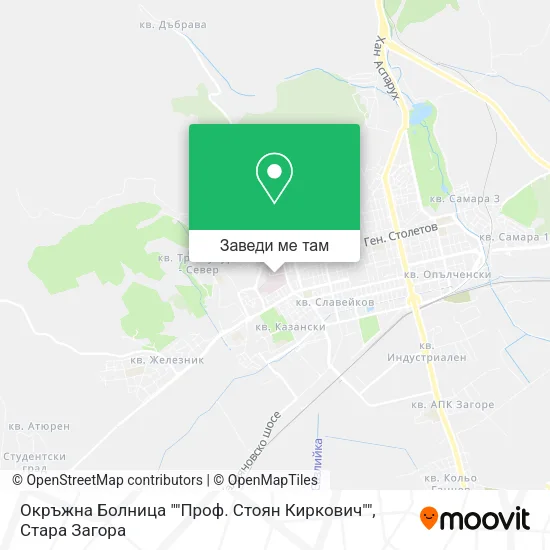 Окръжна Болница ""Проф. Стоян Киркович"" карта