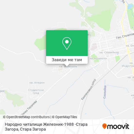 Народно читалище Железник-1988 -Стара Загора карта