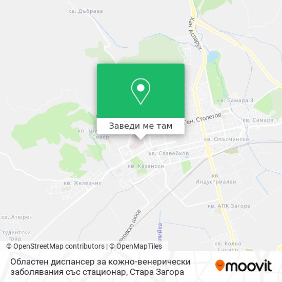 Областен диспансер за кожно-венерически заболявания със стационар карта
