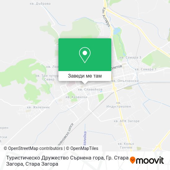 Туристическо Дружество Сърнена гора, Гр. Стара Загора карта