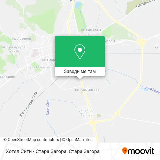 Хотел Сити - Стара Загора карта