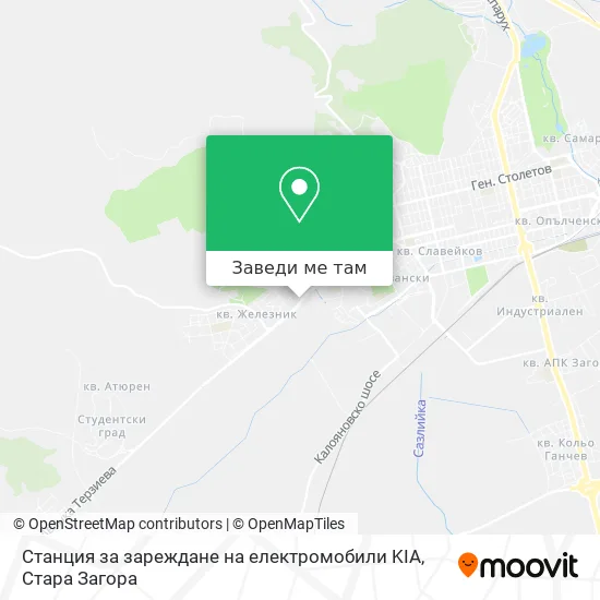 Станция за зареждане на електромобили KIA карта