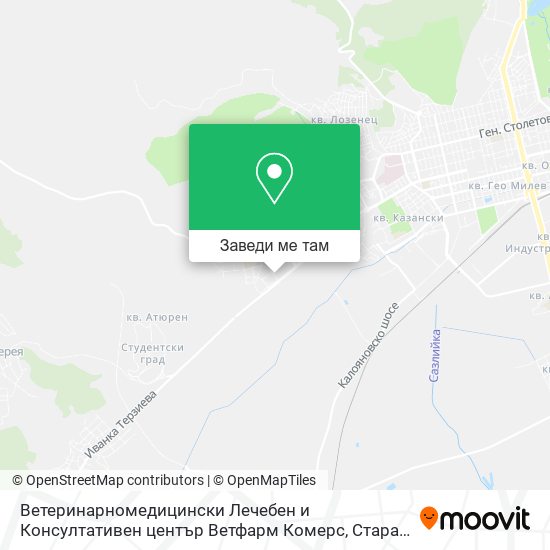 Ветеринарномедицински Лечебен и Консултативен център Ветфарм Комерс карта