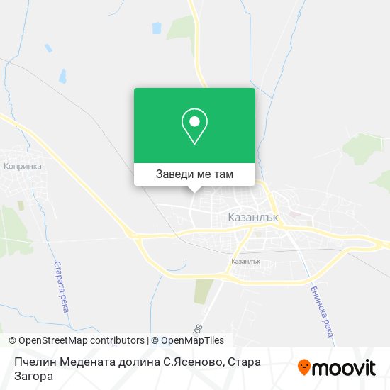 Пчелин Медената долина С.Ясеново карта