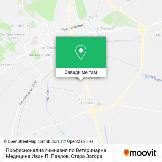 Професионална гимназия по Ветеринарна Медицина Иван П. Павлов карта