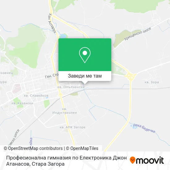 Професионална гимназия по Електроника Джон Атанасов карта