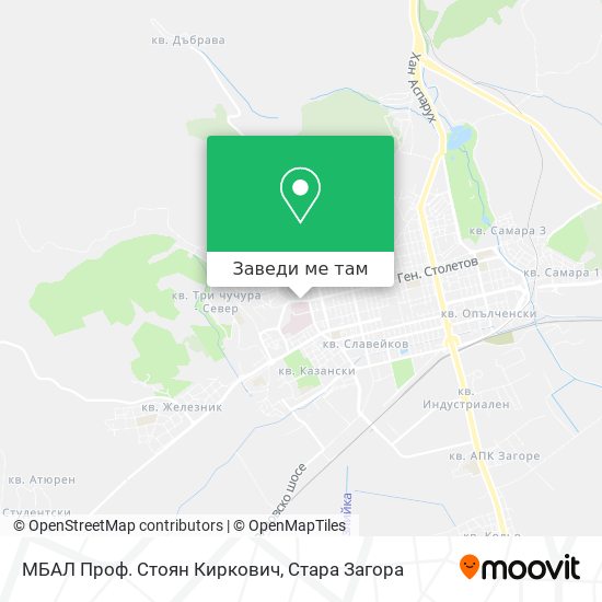 МБАЛ Проф. Стоян Киркович карта